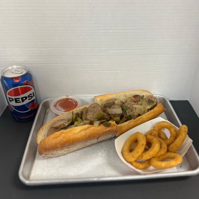 8" Sausage, Pepper & Onion Sandwich Meal Deal.